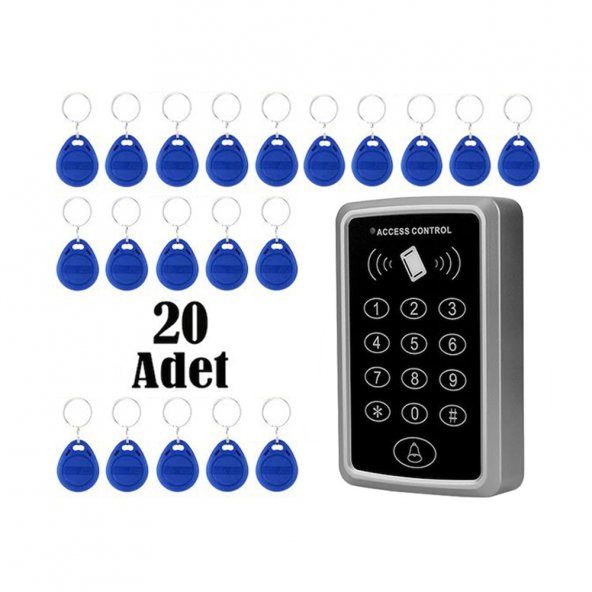 Wozlo Rfid Şifreli Access Sistem Kapı Kilidi + Tag Göstergeç Manyetik Anahtarlık 20 Adet ürün görseli 1