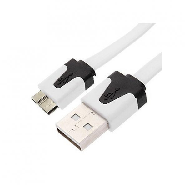 Wozlo Micro USB 3.0 Yassı Harddisk Data Kablosu Beyaz 1 M ürün görseli 1