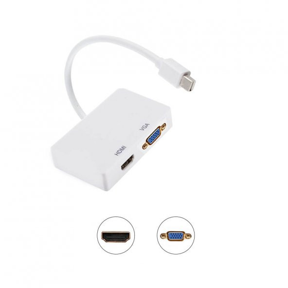 Wozlo Minidisplayport to Hdmi Vga Çevirici 4K Thunderbolt Macbook Dönüştürücü Kablo ürün görseli 1