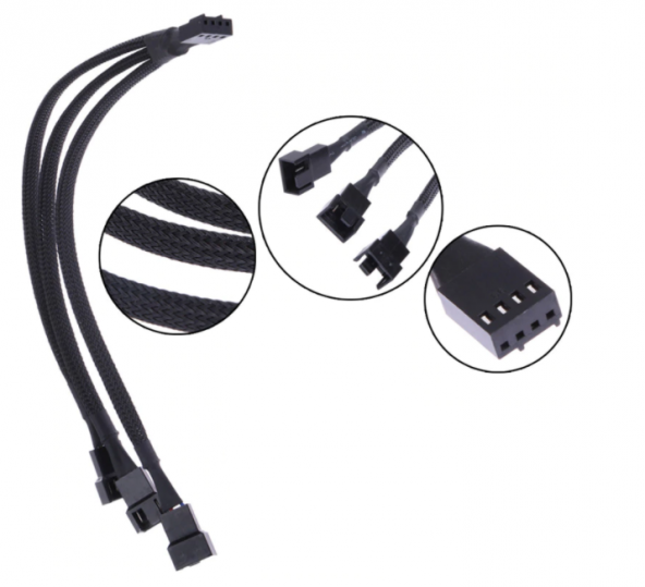 Fan Çoklayıcı Y Pwm Kablosu Splitter 4 Pin Switch 3 Pin 3 ürün görseli 1
