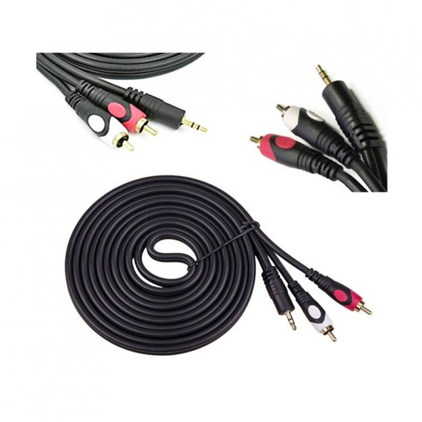 2 Rca Lale To Stereo 3.5 MM Kablo Özel Bakır Seri 1.8 M ürün görseli 1