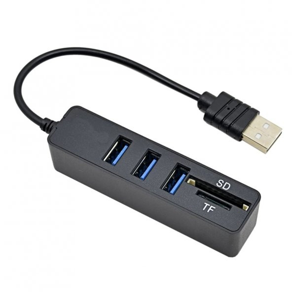 3 Port Usb 3.0 Çoklayıcı 2 İn 1 Hub Sd Tf Kart Okuyuculu 480 Mbps ürün görseli 1