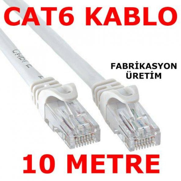 Cat6 Kablo Ethernet Adsl Lan Patch Kablo Fabrikasyon Uç 10 Metre ürün görseli 1