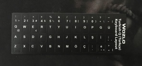 Klavye Etiketi Türkçe Q Klavye Etiketi Q Keyboard Sticker Siyah ürün görseli 1