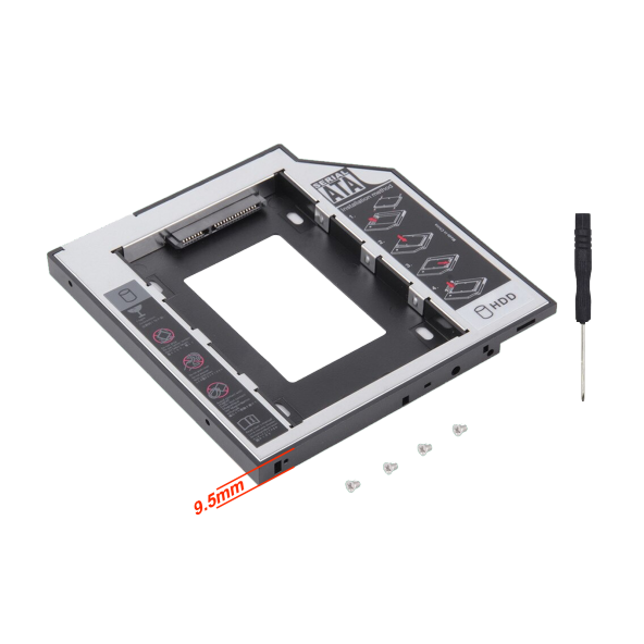 9.5Mm Dvd To Ssd Harddisk Caddy Laptop Pc Sata Kutusu - Kızak ürün görseli 1