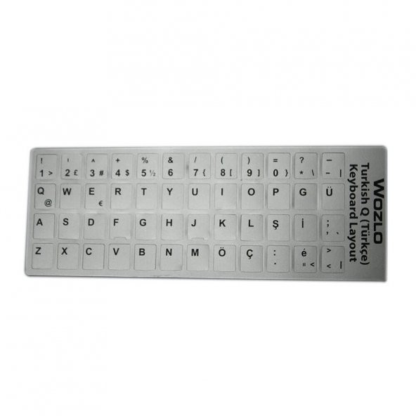 Laptoplar Için Türkçe (Q) Klavye Sticker Gri ürün görseli 1