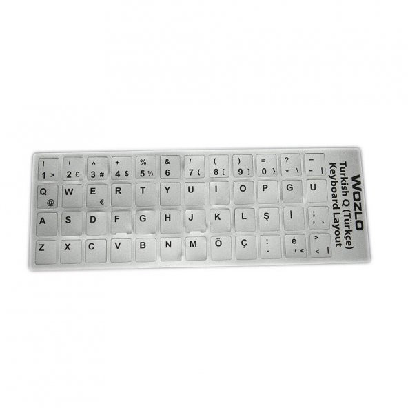 Laptoplar Için Türkçe (Q) Klavye Sticker Gri - Resim 2