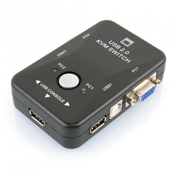 Kvm Switch 2 Port Usb Vga Switch 2 Pc Kasa Tek Kontrol - Resim 8