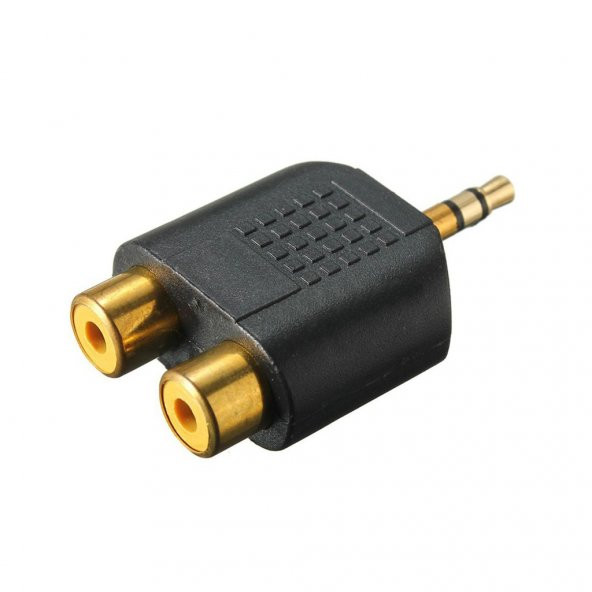 3.5Mm Stereo Erkek 2 To Rca Dişi Çevirici Adaptör Gold 519137596 ürün görseli 1