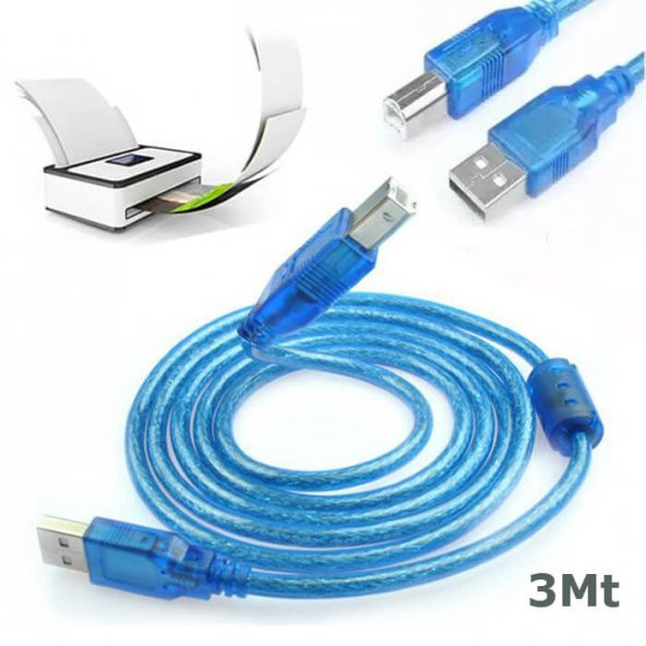 3 Metre Usb Yazici Printer Kablosu Kaliteli ürün görseli 1