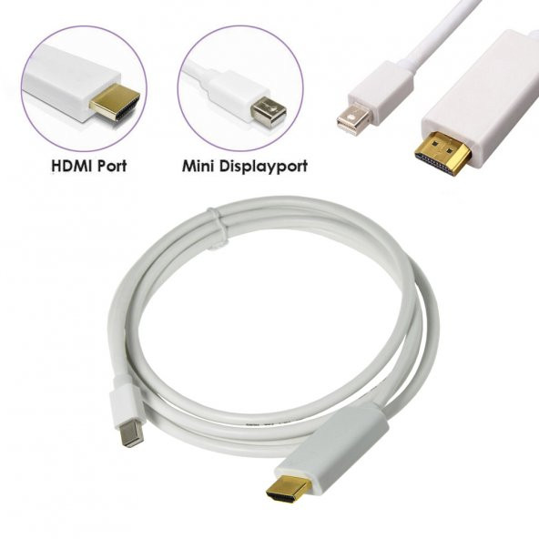 Mini Displayport Thunderbolt To Hdmi Kablo Macbook Görüntü 3Mt ürün görseli 1