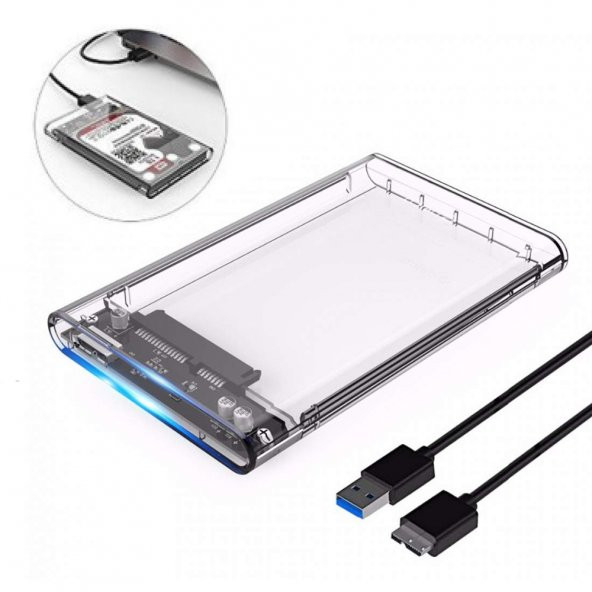 Orico 2.5 inç Sata USB 3.0 Şeffaf SSD HDD Harddisk Kutusu 2139U3 ürün görseli 1
