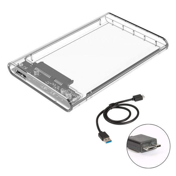 Orico Usb 3.0 To Sata 2.5’ Şeffaf Harici Harddisk Kutusu ürün görseli 1