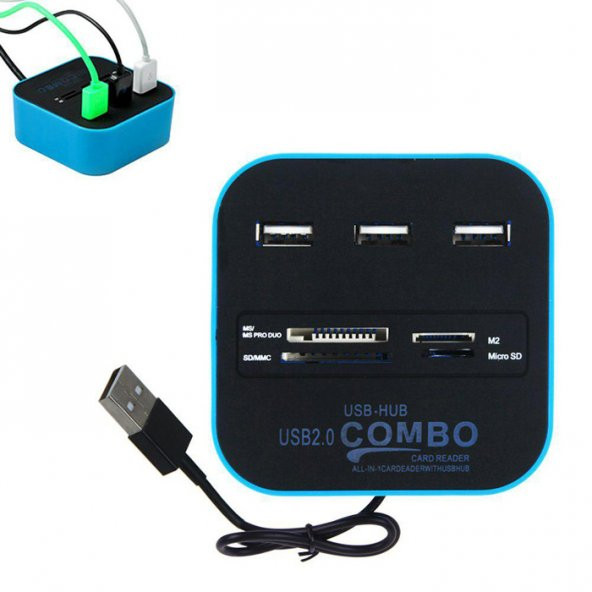 USB Hub Çoklayıcı Kart Okuyucu Combo Ms Micro Sd Mmc ürün görseli 1