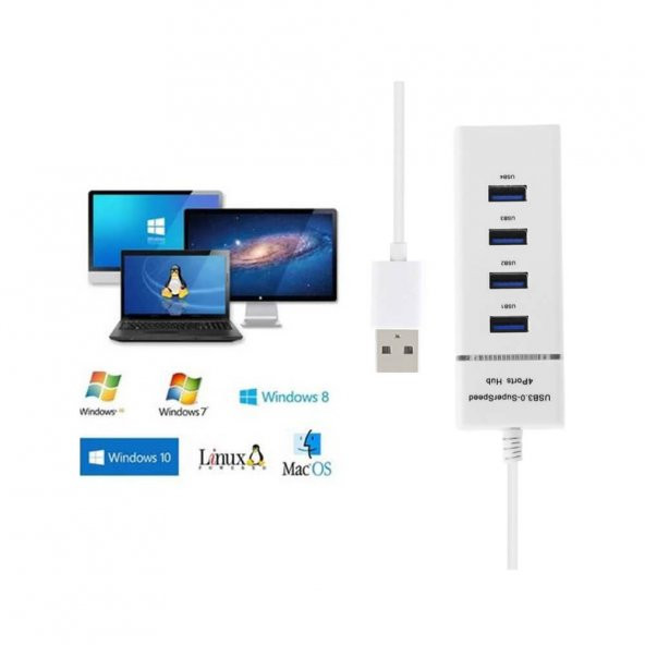 4 Port Usb 3.0 Hub Usb Çoklayıcı 5Gbps Chipli Versiyon ürün görseli 1