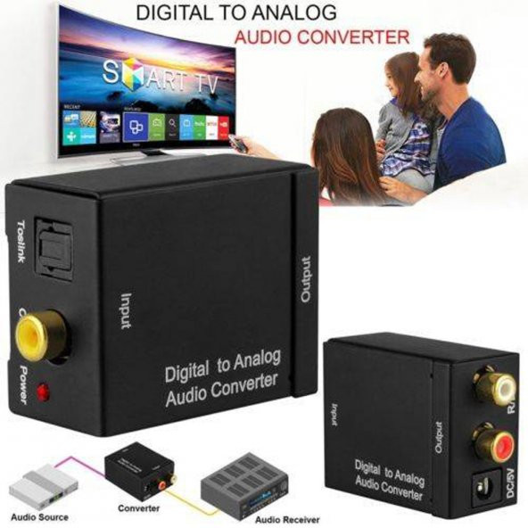 Digital To Analog Stereo Rca Optik Ses Çevirici Dönüştürücü ürün görseli 1