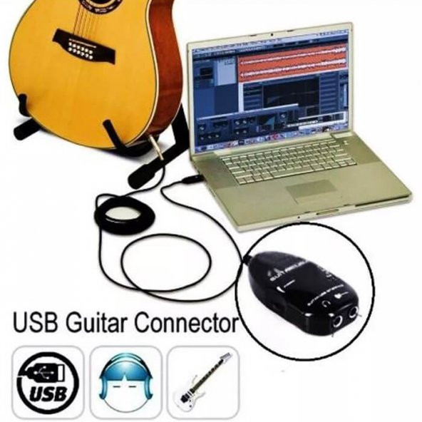 Usb Gitar Guitar Link Kablosu Çevirici Dönüştürücü ürün görseli 1