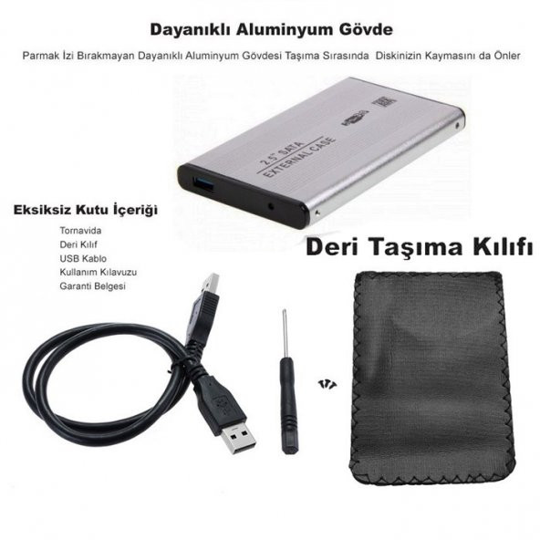 2.5 İnc Usb 3.0 Hard Disk Kutusu Gri - Resim 3
