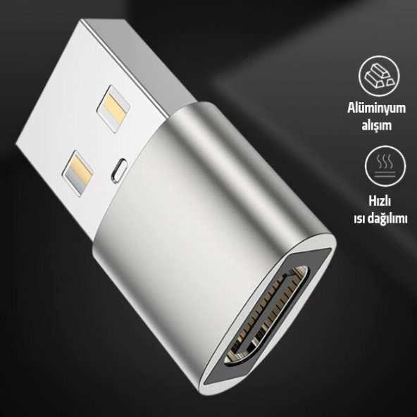 Usb To Type-C Dişi Çevirici Dönüştürücü Adaptör - Resim 8