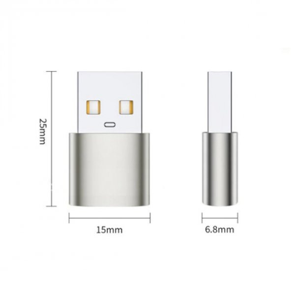 Usb To Type-C Dişi Çevirici Dönüştürücü Adaptör - Resim 11