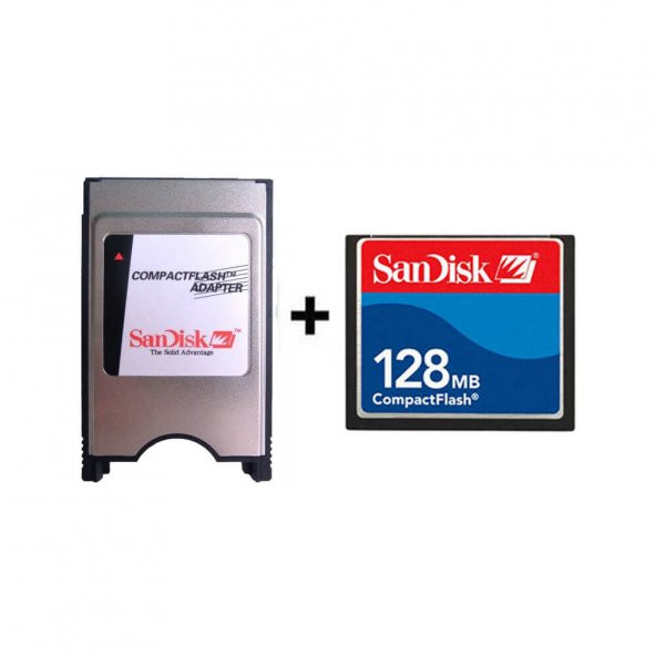 Sandisk Pcmcıa Cf Adaptör + 128Mb Cf Kart Compact Flash Kart ürün görseli 1