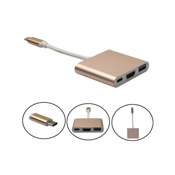 Ipad Pro 12.9 Inç A1876 A1895 Type-C To Hdmi + Usb 3.0 Çevirici 127058147633 ürün görseli 1