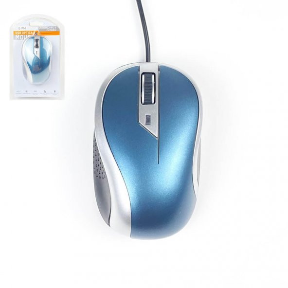 Wozlo Ergonomik Usb Optik Kablolu Mouse 1000 Dpi - Petrol Mavisi 519129421 ürün görseli 1