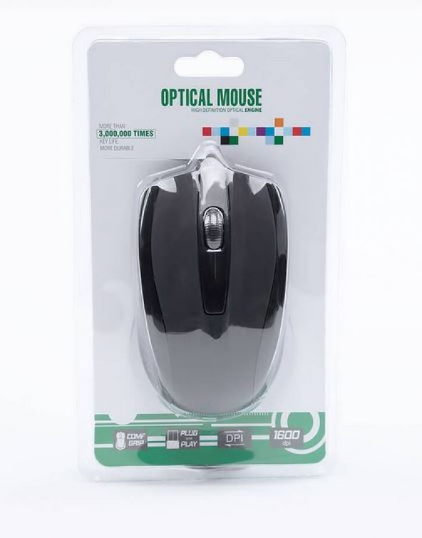 Wozlo G-109-E 1600 DPI Ergonomik USB Optik Kablolu Mouse ürün görseli 1