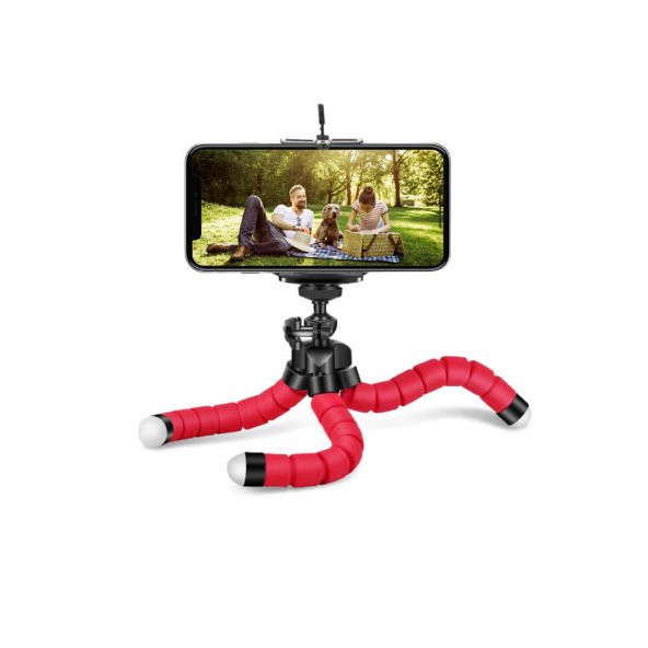 Iphone Huawei Samsung Xiaomi Sony Mini Ahtapot Tripod Kırmızı ürün görseli 1