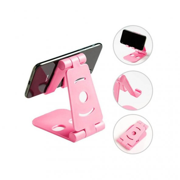 Masaüstü Telefon Tutucu Stand Katlanabilir Mobil Stand Pembe 519056414 ürün görseli 1