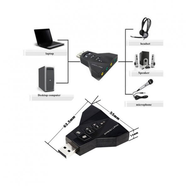 Wozlo 7.1 Virtual Sound 3D Usb Ses Kartı - Resim 2