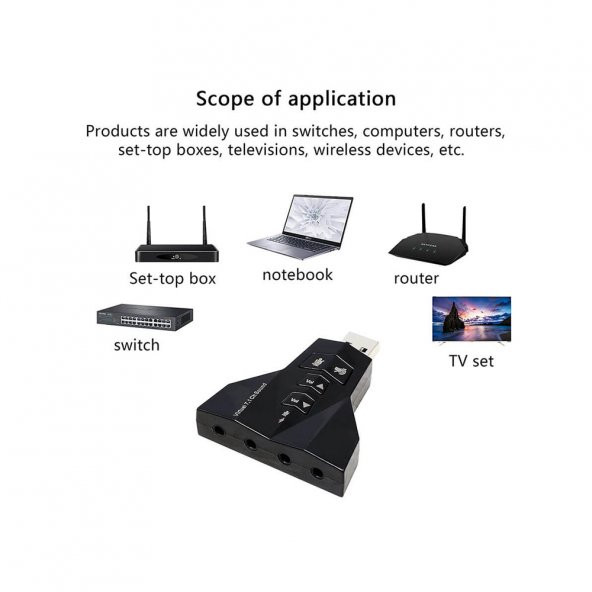 Wozlo 7.1 Virtual Sound 3D Usb Ses Kartı - Resim 4
