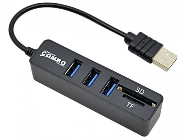 Usb 2.0 3 Port Çoklayıcı Hub Kart Okuyucu 2 İn 1 Combo Sd Tf ürün görseli 1