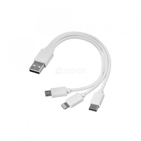 Usb Data Şarj Kablosu Çoklu Şarj Kablosu Mikrousb Lightning Typec ürün görseli 1