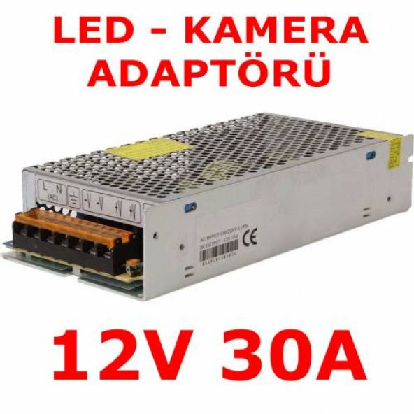 12V 30A Şerit Led Güvenlik Kamera Adaptörü 30 Amper Adaptör Fanlı ürün görseli 1