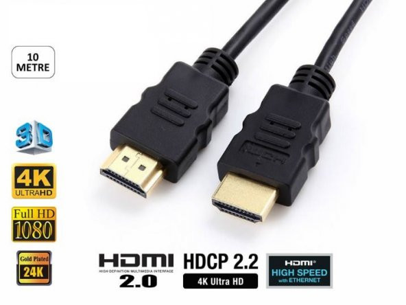 4K Hdmi Kablo 3D Ultra Hd Altın Uç 10 Metre Lcd Tv Ps4 Tvbox Uydu ürün görseli 1