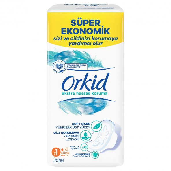 Orkid Ekstra Hassas Koruma Ped Normal 20 Adet ürün görseli 1