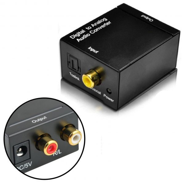 Digital To Analog Stereo Rca Optik Toslink Ses Çevirici Dönüştürücü ürün görseli 1
