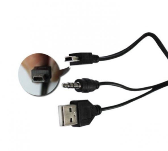 Mp3 Mp4 Player Usb Şarj ve 3.5Mm Aux Kablo Usb To 5 Pin Mini Usb ürün görseli 1
