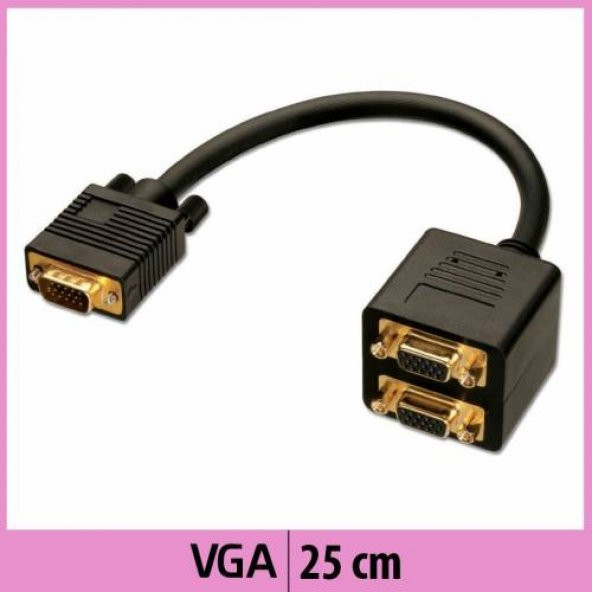 Vga Y Kablo Vga Çoklayıcı Çoğaltıcı Splitter Dağıtıcı Altın Uçlu ürün görseli 1