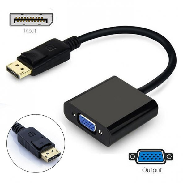 Displayport To Vga Çevirici Adaptör Display Port ürün görseli 1