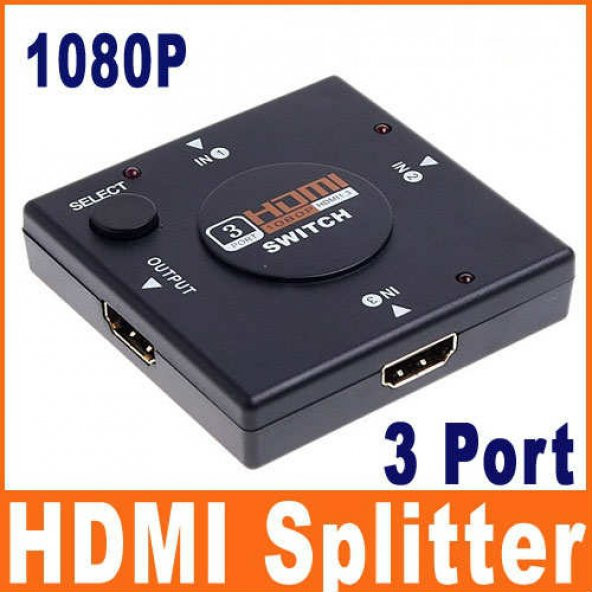 Hdmi Switch Çoklayıcı Çoğaltıcı Splitter 3 Port ürün görseli 1