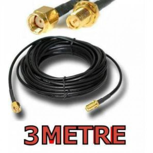 Wıreless Anten Uzatma Kablosu 3 Metre Sma Wıfı Anten Kablosu ürün görseli 1