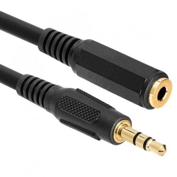 Kulaklık Uzatma Kablosu 3.5Mm Ses Dişi Erkek Altın Uç 3M Metre ürün görseli 1