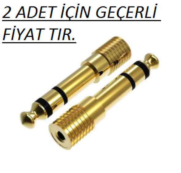 Çivi Jak Çevirici 6.3 Mm Erkek 3.5 Mm Dişi Dönüştürücü Jack Altın ürün görseli 1