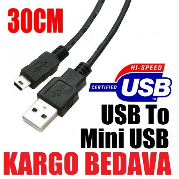 Harici Harddisk Kablo 5 Pin Mini Usb To Usb Kablo Hdd Kablo 30 Cm ürün görseli 1