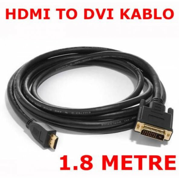 Hdmi To Dvi Görüntü Ses Kablo 1.8 Mt Bağlantı Kablosu Tv Lcd Led ürün görseli 1