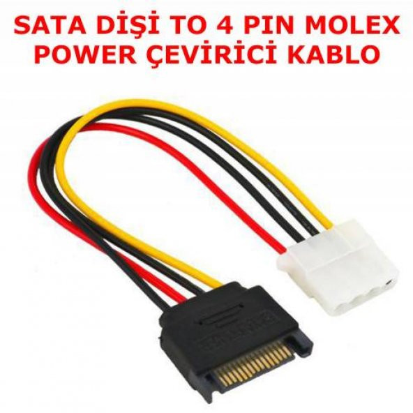 Sata Erkek To 4 Pin Molex Ide Çevirici Kablo Dönüştürücü Kablo ürün görseli 1