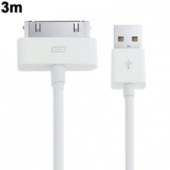Iphone 4S Iphone 4 Usb Şarj Data Kablosu 3 Metre Uzun Usb Kablo (288089709) ürün görseli 1