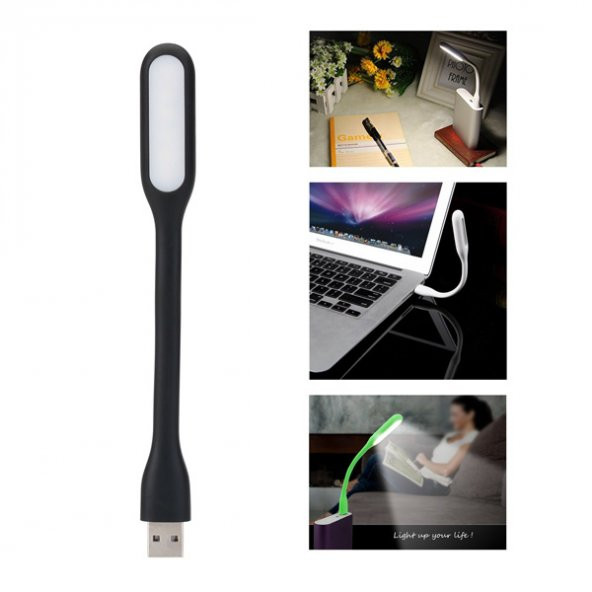Laptop Usb Led Lamba Kitap Okuma Powerbank Çalışma Lambası Siyah ürün görseli 1